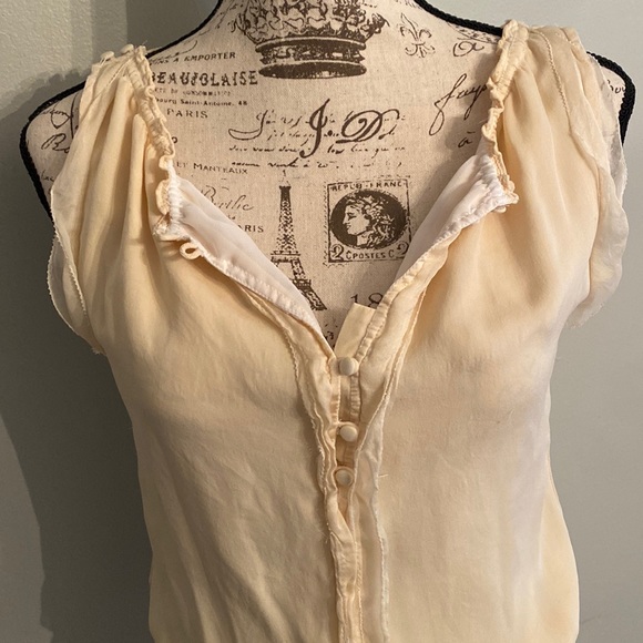 WHBM Silk Button Ruffle Tank Top - Picture 3 of 10